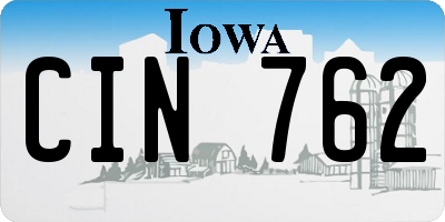 IA license plate CIN762