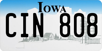 IA license plate CIN808