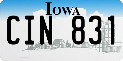 IA license plate CIN831