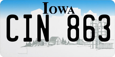 IA license plate CIN863