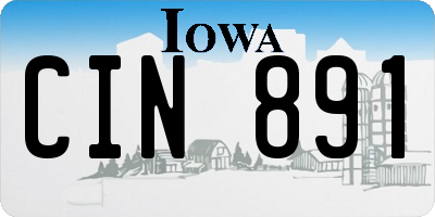 IA license plate CIN891