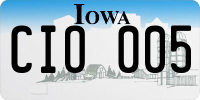 IA license plate CIO005