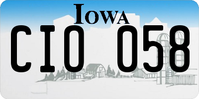 IA license plate CIO058