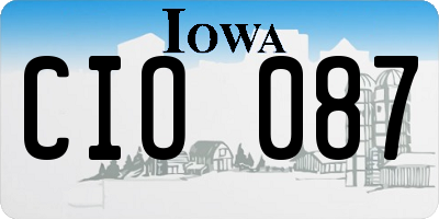IA license plate CIO087