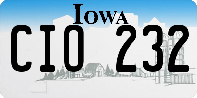 IA license plate CIO232