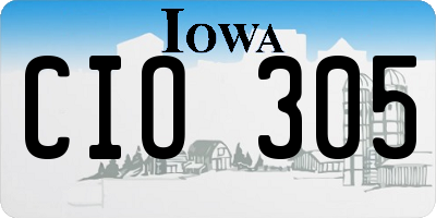 IA license plate CIO305