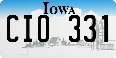 IA license plate CIO331