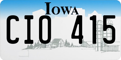 IA license plate CIO415