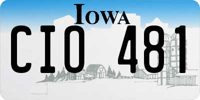 IA license plate CIO481