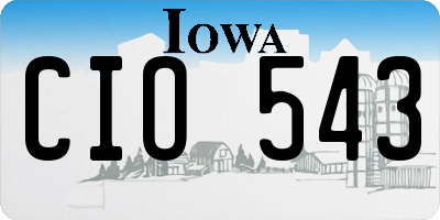 IA license plate CIO543