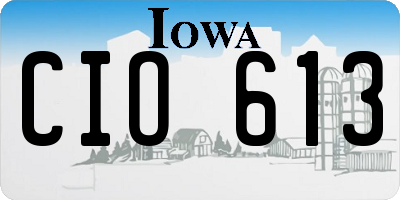 IA license plate CIO613