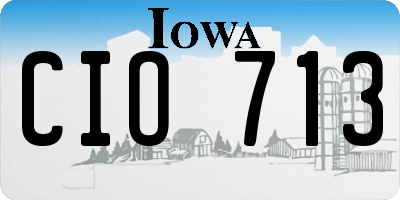 IA license plate CIO713