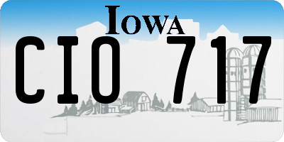 IA license plate CIO717