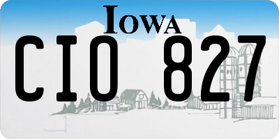 IA license plate CIO827