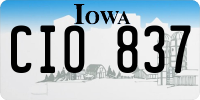 IA license plate CIO837
