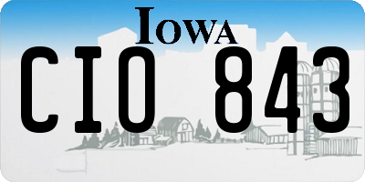 IA license plate CIO843