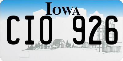 IA license plate CIO926