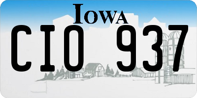 IA license plate CIO937