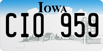 IA license plate CIO959