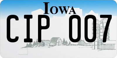IA license plate CIP007