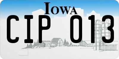 IA license plate CIP013