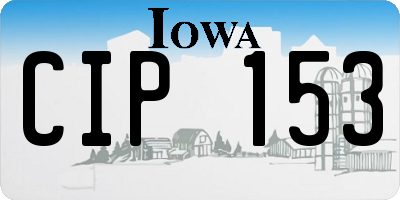IA license plate CIP153