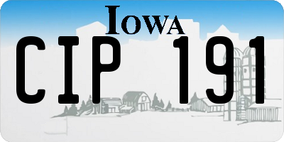 IA license plate CIP191