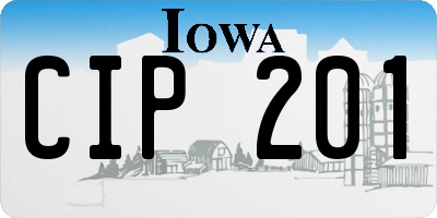 IA license plate CIP201