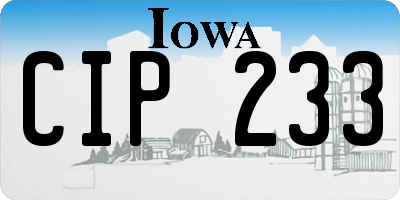 IA license plate CIP233