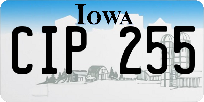 IA license plate CIP255