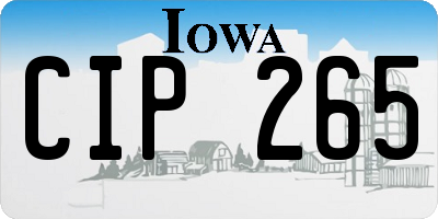IA license plate CIP265
