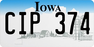 IA license plate CIP374