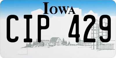 IA license plate CIP429