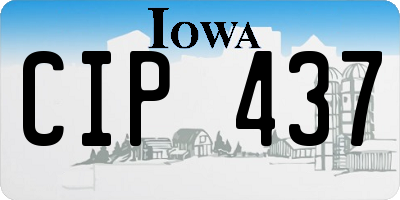 IA license plate CIP437