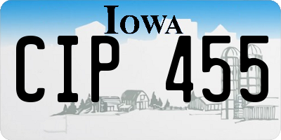 IA license plate CIP455
