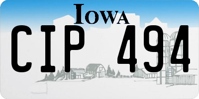 IA license plate CIP494