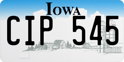 IA license plate CIP545