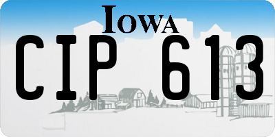 IA license plate CIP613
