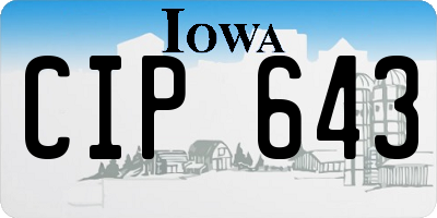 IA license plate CIP643