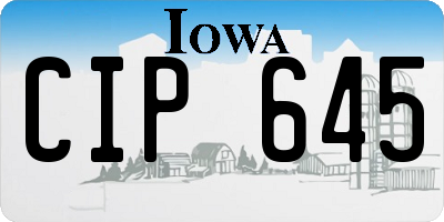 IA license plate CIP645