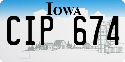 IA license plate CIP674
