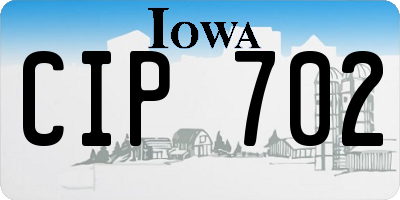 IA license plate CIP702