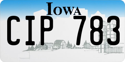 IA license plate CIP783