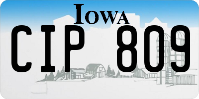 IA license plate CIP809