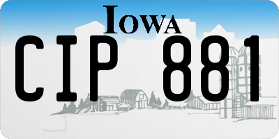 IA license plate CIP881