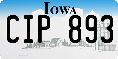 IA license plate CIP893