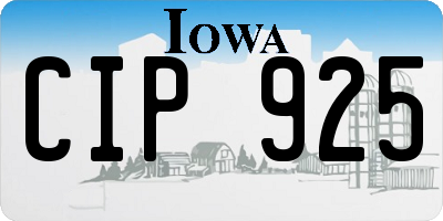 IA license plate CIP925