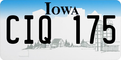 IA license plate CIQ175