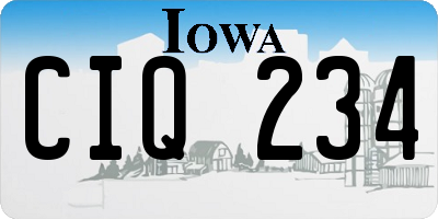 IA license plate CIQ234