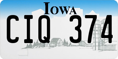 IA license plate CIQ374